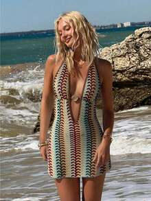 Swim Vcay Áo tunic mùa hè cho nữ, áo khoác ngoài bikini gợi cảm, giúp thon gọn vóc dáng. - Nhiều màu - Xem 1