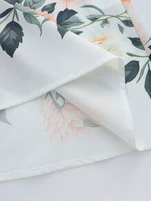 EMERY ROSE 女款V領荷葉袖優雅花卉印花洋裝，夏季通勤洋裝，收腰設計適合外出與度假，適合嬌小女性 - 彩色 - 查看 4