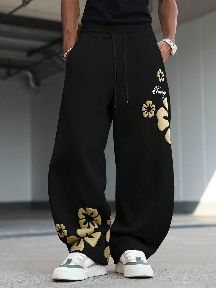 Manfinity Hypemode Men's Casual Drawstring Pocket Sweatpants - Black - View 1