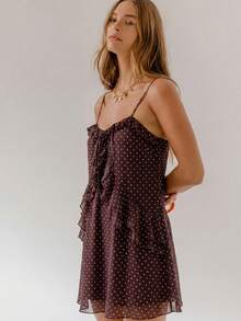Aralina Summer Winter Ruffle Animal Print Sexy Pink Mini Dress - Multicolor - View 6