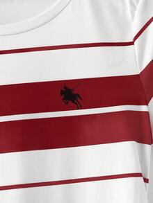 SHEIN Franclia Women T-Shirts - Red and White - View 3