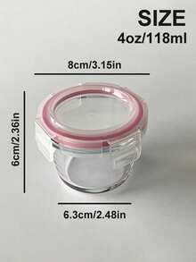 3pcs Thick Glass Food Storage Container Jar Airtight Seal Lid,Food Storage Containers With Lids - Perfect For Picnics, Meal Prep, Fridge Organization , Suitable For Baby Food, High Temp Microwave & Freezer, Mini Portable Cute & Durable Design - Multicolor - View 3