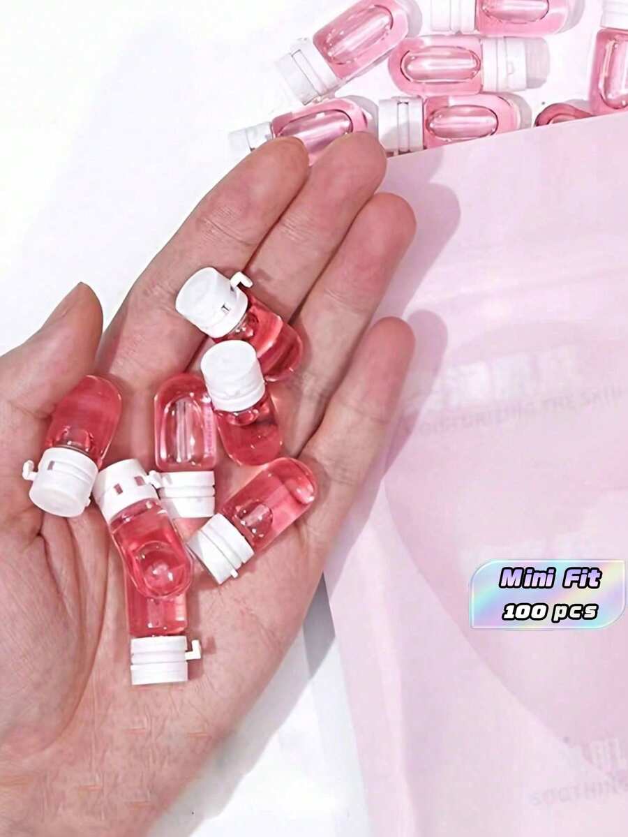 100pcs Transparent Travel Dispenser, 2ml/3ml With Flip Cover, Portable Glass Bottle, Used To Store Lotion And Lotion - Multicolor - View 1