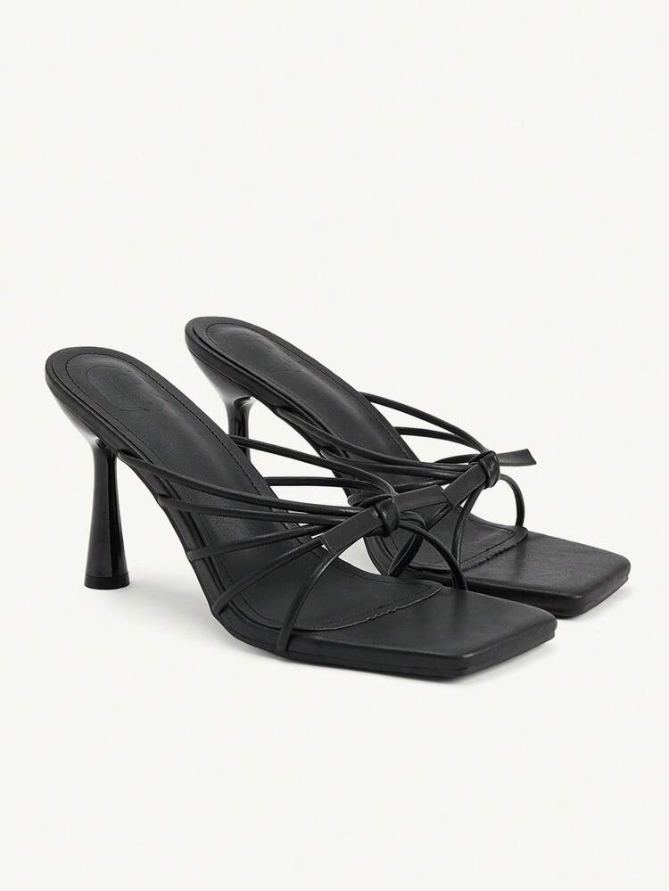 CUCCOO CHICEST Women's Fashion High Heel Sandals, Bow Stiletto PU Global Four Seasons Commuter Elegant Foundation Festival Outdoor Office Daily Versatile