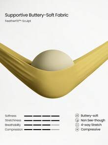 GLOWMODE FeatherFit™-Sculpt Push-Up Compressive Built-In Mesh Straps Removable Cups V-Back Demi Sports Bra Running Workout Gym - Sunlit Yellow - View 6