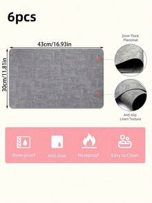 6/4-Piece Leather Placemats - Waterproof - Easy To Clean - Heat Resistant - Non-Slip Placemats Suitable For Indoor And Outdoor Use - Multicolor - View 12