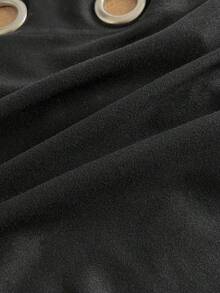 Attitoon Áo nữ màu đen chất liệu cotton nguyên chất, kiểu dáng tối giản, trang trí họa tiết lỗ nhỏ, thích hợp cho mùa xuân/hè, các lễ hội âm nhạc, 95% cotton. - màu đen - Xem 7