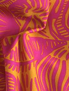 Swim Mod Women's Spaghetti Strap Orange Floral Print Sexy Beach Vacation Swimwear Set - Multicolor - View 7