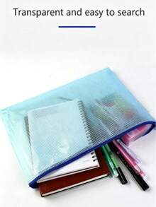 5pcs Office Transparent Storage Hand-Held Zipper Bag Student Information Bag Zipper Pocket For Sorting And Storage - Perfect For Cross-Stitch, Puzzle Games, Travel, School, Board Games And Office Supplies - Letter Size A4,Back To School - Multicolor - View 16