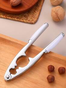 1pc Metal Nutcracker - Multifunctional Stainless Steel Nut Cracker, Heavy Duty Shell Walnut Plier, Seafood Tongs, Walnut Opener With Non-Slip Handle, Suitable For Nuts, Hazelnuts, Almonds, Seafood Or Other Nutcrackers - Silver - View 11