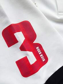 Manfinity Roghcode Men's Comfortable Fashion Letter Print Short Sleeve Polo Shirt - White - View 5