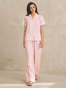 SHEIN Tall Women Two Pieces Outfits For Daily Wear - Pink - View 3