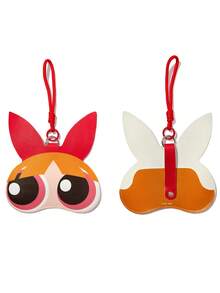 THE POWERPUFF GIRLS X SHEIN 甜美可爱大框方形粉色时尚眼镜，花朵、泡泡和毛茛图案，适合日常佩戴，附赠卡通皮革收纳袋，方便旅行和户外活动。 - 粉色 - 查看 5