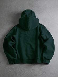 PAVTROS Áo Hoodie Cổ Khóa Kéo Thêu Chữ Cá Nhân Hóa Dành Cho Nam, Phong Cách Đường Phố, Bạn Bè, Phối Đôi, Rộng Rộng, Dành Cho Nam, Hình In, Phong Cách Nhật Bản, Unisex, "Tôi Yêu Bạn Gái Tôi" - Màu xanh lá cây đậm - Xem 2