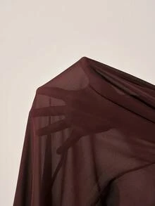 Zivah 女士纯色无袖荷叶边上衣和阔腿裤休闲两件套 - 棕色 - 查看 11