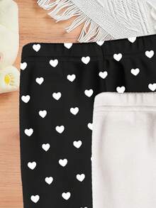 Souflis Souflis Bộ 4 món quần legging/quần dài/quần tất màu trơn cho bé gái, cạp chun, họa tiết da báo và trái tim dễ thương, trang phục mùa xuân và mùa hè, phong cách mùa xuân, phong cách mùa hè, trang phục thường ngày, quần áo trẻ em họa tiết hoa, kiểu dáng mới. - Nhiều màu - Xem 5