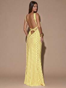 fsvsSHEIN  Vestido de tirantes con escote en V profundo y espalda descubierta, de unicolor amarillo/crema, de estilo minimalista y sexy, adecuado para fiestas, cócteles, ocasiones formales, dama de honor, cumpleaños, Navidad y casual de negociossdvs KE52 - Amarillo - Ver 7