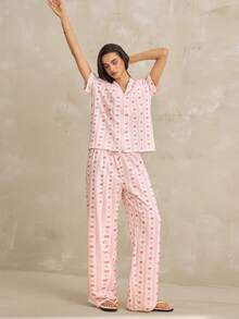SHEIN Tall Women Two Pieces Outfits For Daily Wear - Pink - View 6