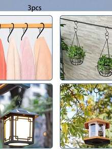 3/6/8/10PCS S Hooks For Hanging,Heavy Duty S Hooks With Buckle S Shaped Hooks Kitchen Pot Rack Hooks Closet Hooks For Hanging Plants,Clothes,Kitchen Utensil, Pots And Pans - Multicolor - View 4