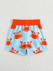 Quần short đi biển bằng vải dệt in hình cua dành cho bé trai sơ sinh/trẻ nhỏ, thích hợp cho bãi biển, kỳ nghỉ hè. - Nhiều màu - Xem 2