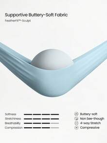 GLOWMODE FeatherFit™-Sculpt 塑形提拉紧致运动文胸，内置网眼肩带，可拆卸罩杯，V型后背，中等强度运动文胸，适合跑步、慢跑、健身、训练等秋冬季运动。 - 藍色 - 查看 6