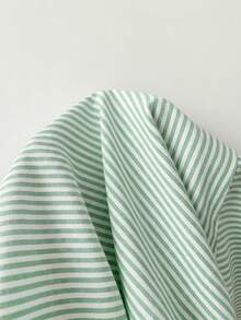SHEIN EZwear Green Striped Woven Women's Shirt,Summer Top - Green - View 7