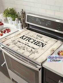 (Hot Selling!!!) 1pc Flat Stove Protector Mat. The Kitchen Is An Art Space. This Rubber Non-Slip, Heat-Resistant Kitchen Utensil Protector Mat Is Suitable For Induction Cooktops, Glass Cooktops, And Is A Multi-Functional Scratch-Resistant Mat. It Is Also The Best Choice For Ovens, Washing Machines, Dryers, And Kitchen Decorations. - Multicolor - View 1