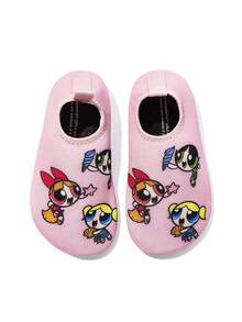 THE POWERPUFF GIRLS X SHEIN 幼兒與兒童戶外運動休閒時尚防滑水鞋，舒適透氣可愛卡通圖案沙灘鞋，女孩粉色訓練鞋 - 淺粉色 - 查看 7