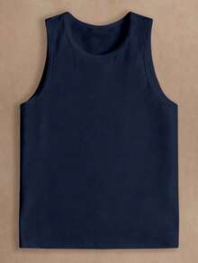 Manfinity RebelGame 3pcs/Pack Men's Casual Solid Color Knit Sleeveless Vest, Suitable For Daily Wear - Multicolor - View 3