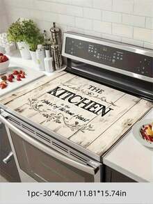 (Hot Selling!!!) 1pc Flat Stove Protector Mat. The Kitchen Is An Art Space. This Rubber Non-Slip, Heat-Resistant Kitchen Utensil Protector Mat Is Suitable For Induction Cooktops, Glass Cooktops, And Is A Multi-Functional Scratch-Resistant Mat. It Is Also The Best Choice For Ovens, Washing Machines, Dryers, And Kitchen Decorations. - Multicolor - View 12