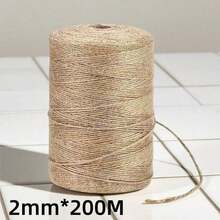 2mm Cuerda de yute natural, cuerda decorativa de yute, manualidades DIY, embalaje de regalos, jardinería, decoración de bodas y fiestas - Marrón - Ver 3