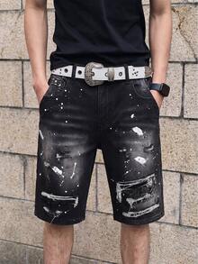 Manfinity EMRG Quần short denim nam thời trang, thoải mái, đa năng, thích hợp mặc hàng ngày, mùa hè. - màu đen - Xem 7