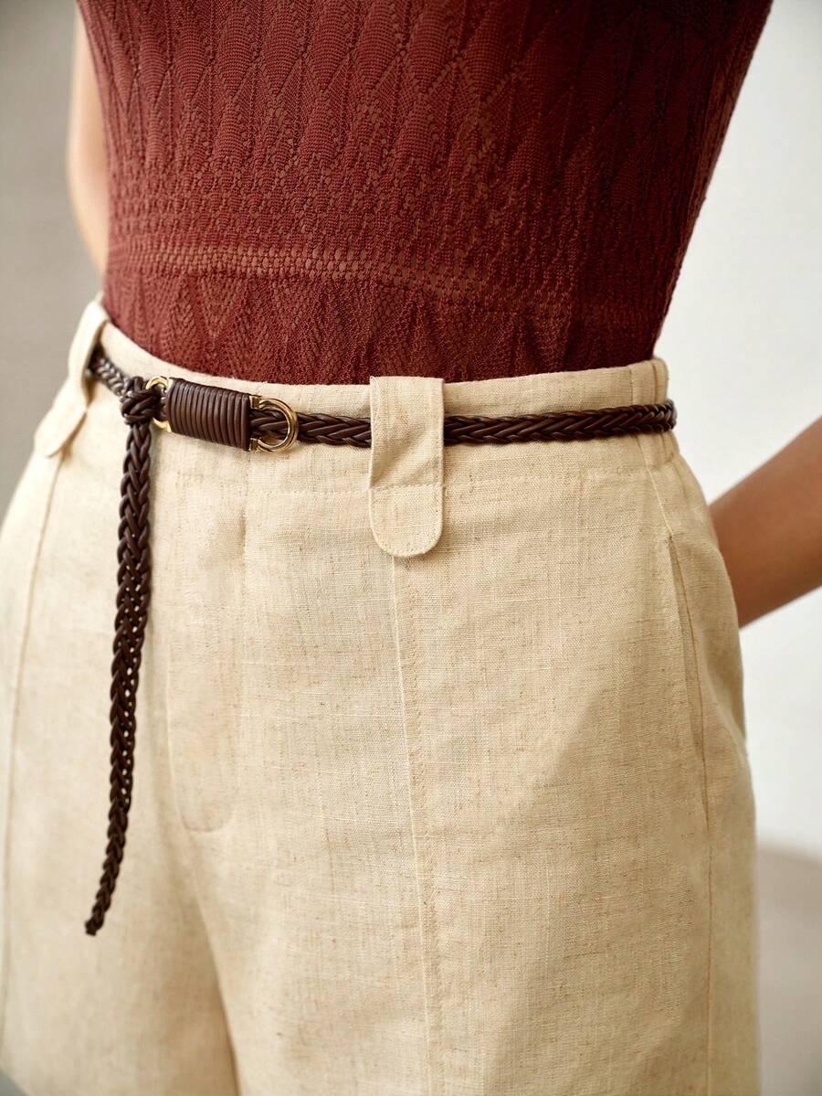 MOTF PREMIUM QUẦN SHORT VẢI COTTON CÓ THẮT LƯNG, THÍCH HỢP CHO VIỆC ĐI LẠI HÀNG NGÀY. - Màu be - Xem 1