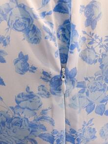 Mädchen Satin Kleid, apricotfarben, hochwertige Kinderkleidung, Geburtstagskleider, Mädchen Plisseerock - Blau - Übersicht 8