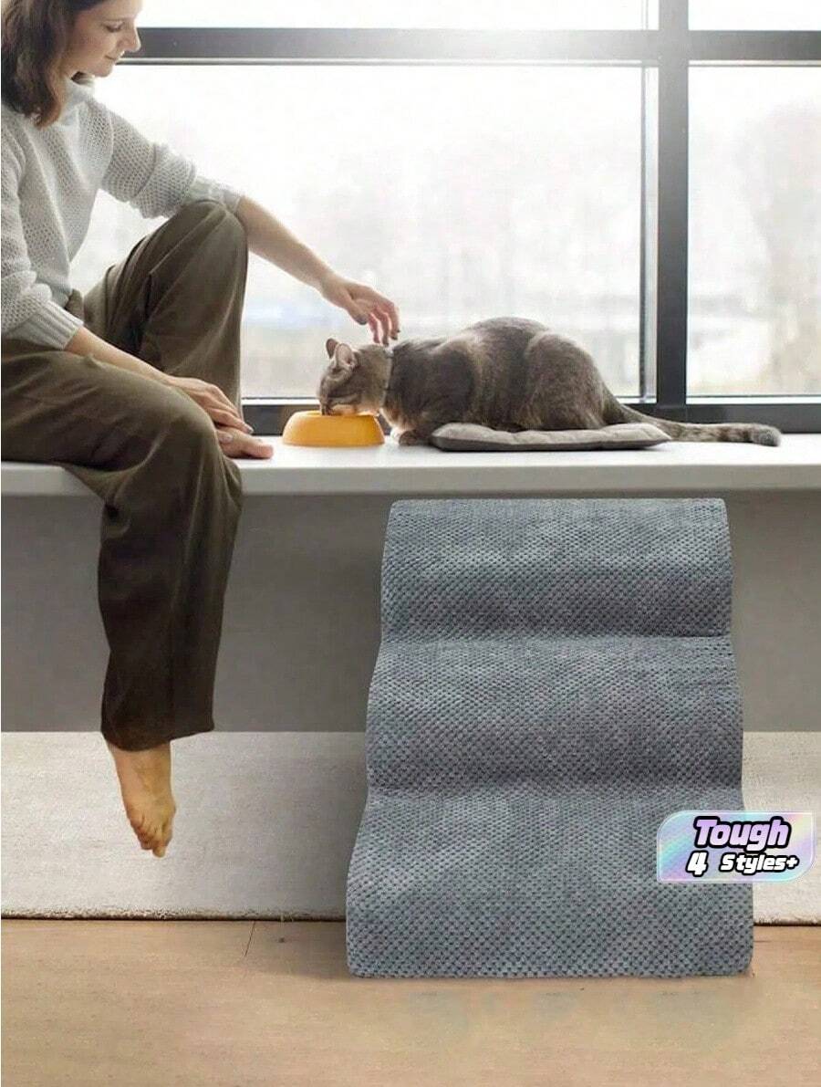 1pcs High Density Foam Pet Stairs, Anti-Slip Climbing Ladder Suitable For Small, Medium And Large Dogs, Can Be Used For Bedside, Cat Climbing Ladder, Dog Stairs And Ramps - Widened Anti-Slip Orthopedic Dog Ladder With Soft Foam Filling - Multicolor - View 1