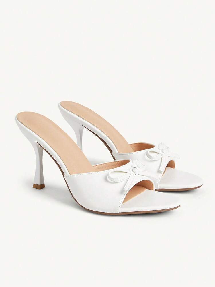 CUCCOO CHICEST Women's Fashion High Heel Sandals, Bow Kitten And PU Global Four Seasons Commuter Elegant Foundation Festival Office Outdoor Daily Versatile
