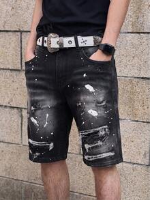 Manfinity EMRG Quần short denim nam thời trang, thoải mái, đa năng, thích hợp mặc hàng ngày, mùa hè. - màu đen - Xem 6