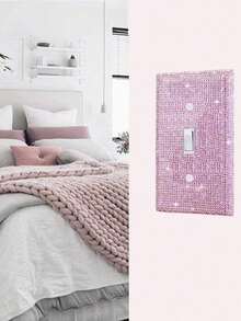1PC Wall Plate Outlet Covers, Plug Covers For Electrical Outlets, Standard Size 4.50" X 2.76", Silver Rhinestones Bling Decorative Light Switch Cover Plate For Bedroom Accessories Home Decor,Stickers,Wall Decal, Vinyl Decal For Home Decorations,Spring Decoration Items Refresh Your Home,Rama Decoration Stickers Gifts Birthday Graduation - pink - View 7