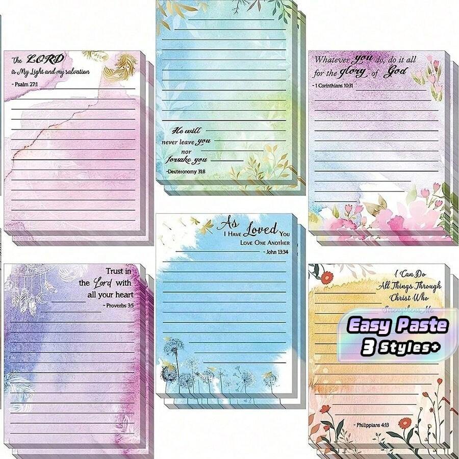 6/12pcs Personal Faith Prayer Journal Notebook, Mother's Day Gift, Inspirational Diary, Religious Gift For Women, Girls, School Supplies