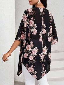 SHEIN Lady 女士印花宽松优雅夏季衬衫 - 彩色 - 查看 2