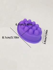 1Pc Oval Shaped Silicone Mold - 2 Compartment Massage Soap Mold For Hand Soap Crafts - Easy Release, Flexible And Durable Soap Mold For Creating Creative Soaps,Wedding Gift - multicolor - View 3