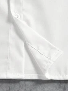 Manfinity ZONE917 Box-Cut Cropped Gothic Dark Angel Church Print White Short Shirt - Multicolor - View 8