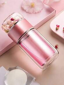 1 Tea Separation Glass Teapot, Double-Layer Wall, Thick, Heat-Resistant, Practical Teapot With Tea Separation Function, Portable Tea Maker, Borosilicate Glass, Leak Proof, Independent Tea Compartment, Suitable For Cold And Hot Drinks, Travel, Office, And Home Use, - Multicolor - View 7