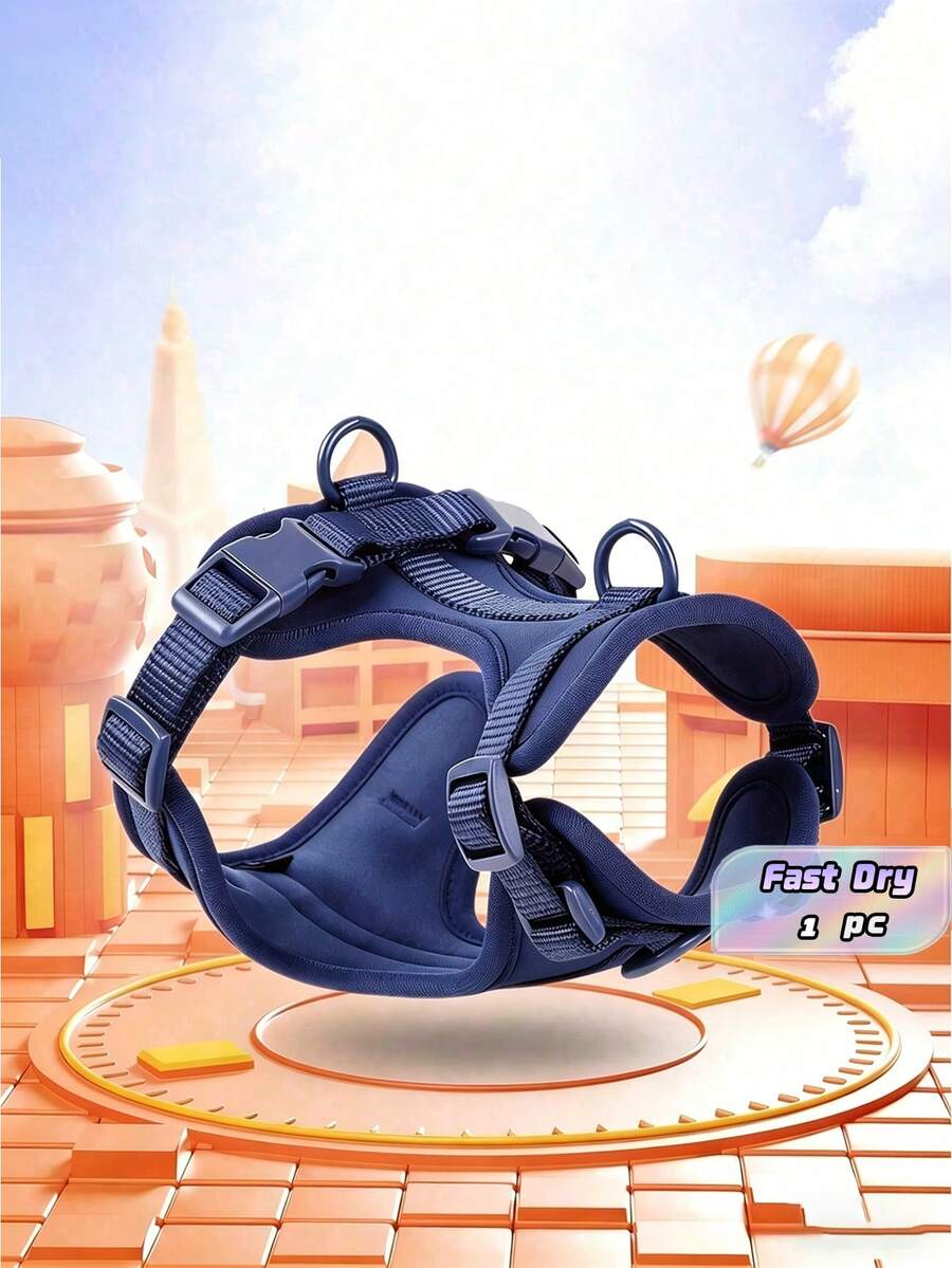 Lightweight Dog Chest Strap: Adjustable, Breathable Mesh Pet Tank Top Chest Strap With Soft And Comfortable Cushion, Non Pulling Pet Chest Strap With Adjustable Soft Cushion, Dog Tank Top, Breathable Mesh Pad, Macaron Color Pet Rope, Dog Collar, Traction Strap, Chest Strap Tank Top Style, Suitable For Small, Medium, And Large Dogs - Royal Blue - View 1