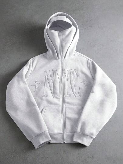 PAVTROS Áo Hoodie Cổ Khóa Kéo Thêu Chữ Cá Nhân Hóa Dành Cho Nam, Phong Cách Đường Phố, Bạn Bè, Phối Đôi, Rộng Rộng, Dành Cho Nam, Hình In, Phong Cách Nhật Bản, Unisex, "Tôi Yêu Bạn Gái Tôi"
