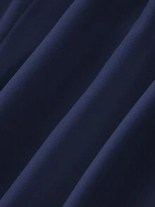 Franclia 优雅都市通勤休闲百搭V领无袖收腰金属装饰粉色阔腿连体裤，女士，春夏款 - 藏蓝色 - 查看 6