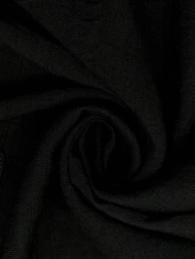 GlowEve CURVE Bộ 2 món dành cho nữ cỡ lớn: áo tay ngắn cài cúc và quần short thường ngày. - màu đen - Xem 5