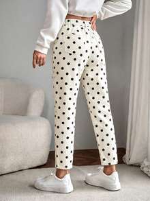 EMERY ROSE Quần jeans ống đứng cạp chun kiểu túi giấy mùa hè dành cho nữ - trắng - Xem 2