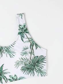 Teen Girl Tree Pattern Bikini Set Summer Beach Kids Swimming ,Kids Beachwear - Army Green - View 3
