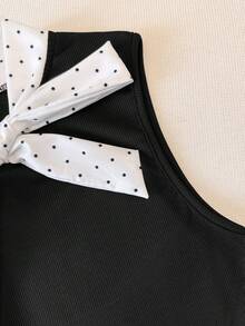 SHEIN Franclia Bộ đồ hai mảnh dành cho nữ - Đen và trắng - Xem 8